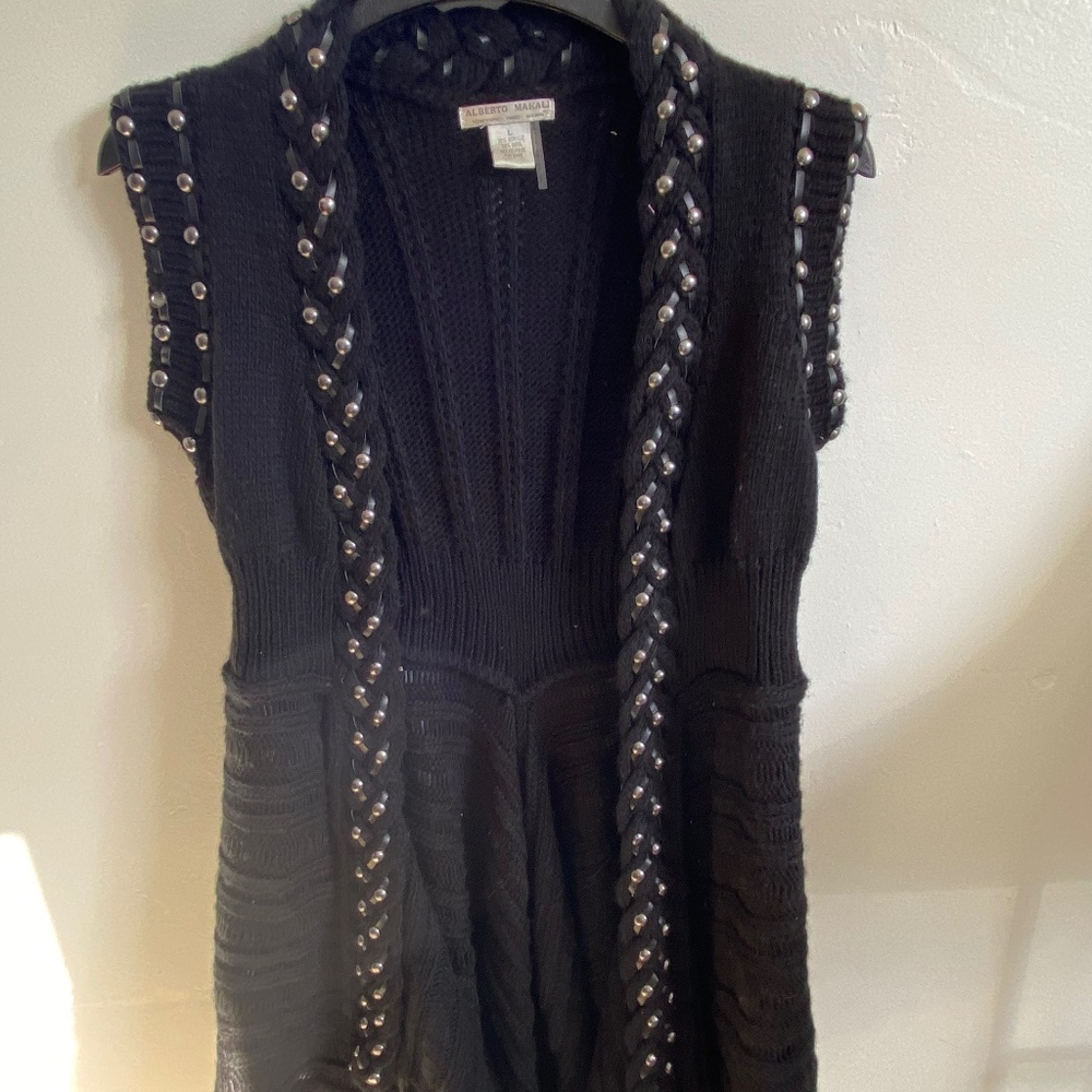 Short sleeved duster with leather